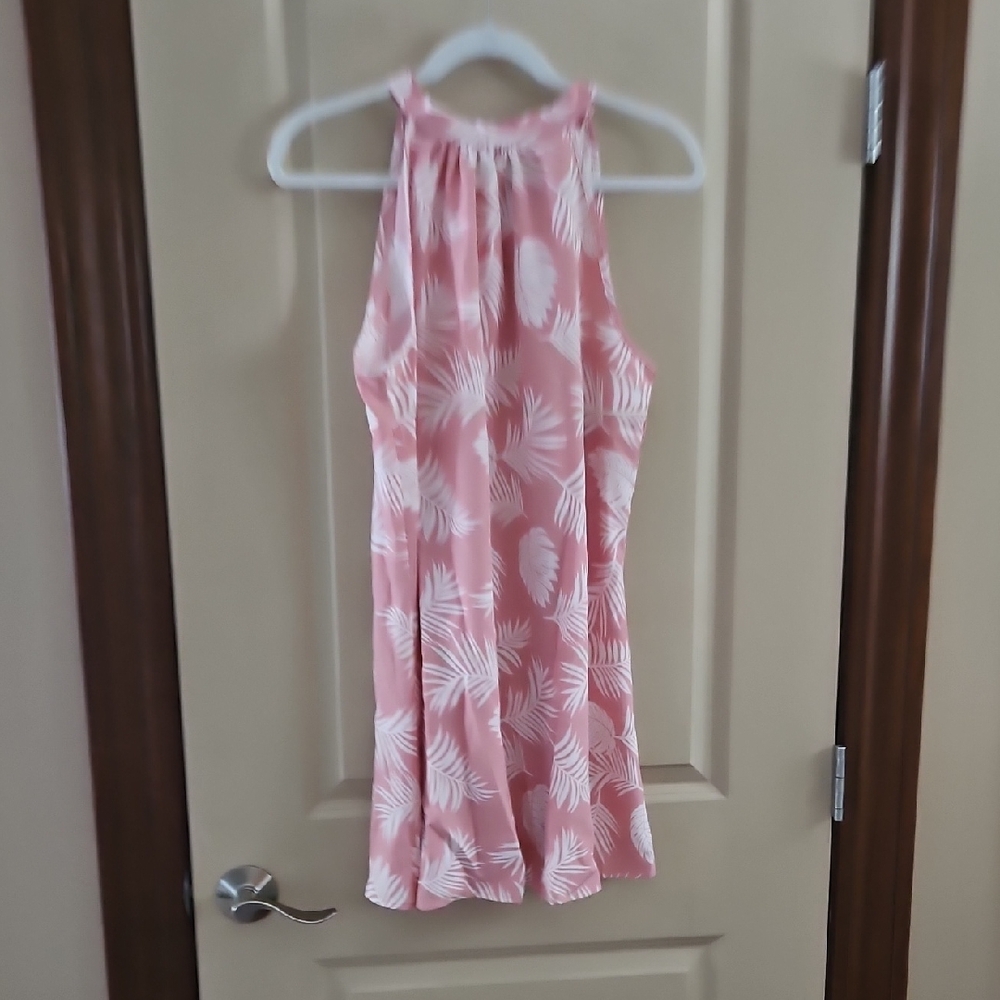 Pink and White Sleeveless Dress